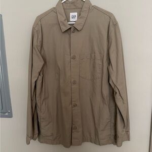 GAP Tan Lightweight Shirt Jacket Versatile Casual Style